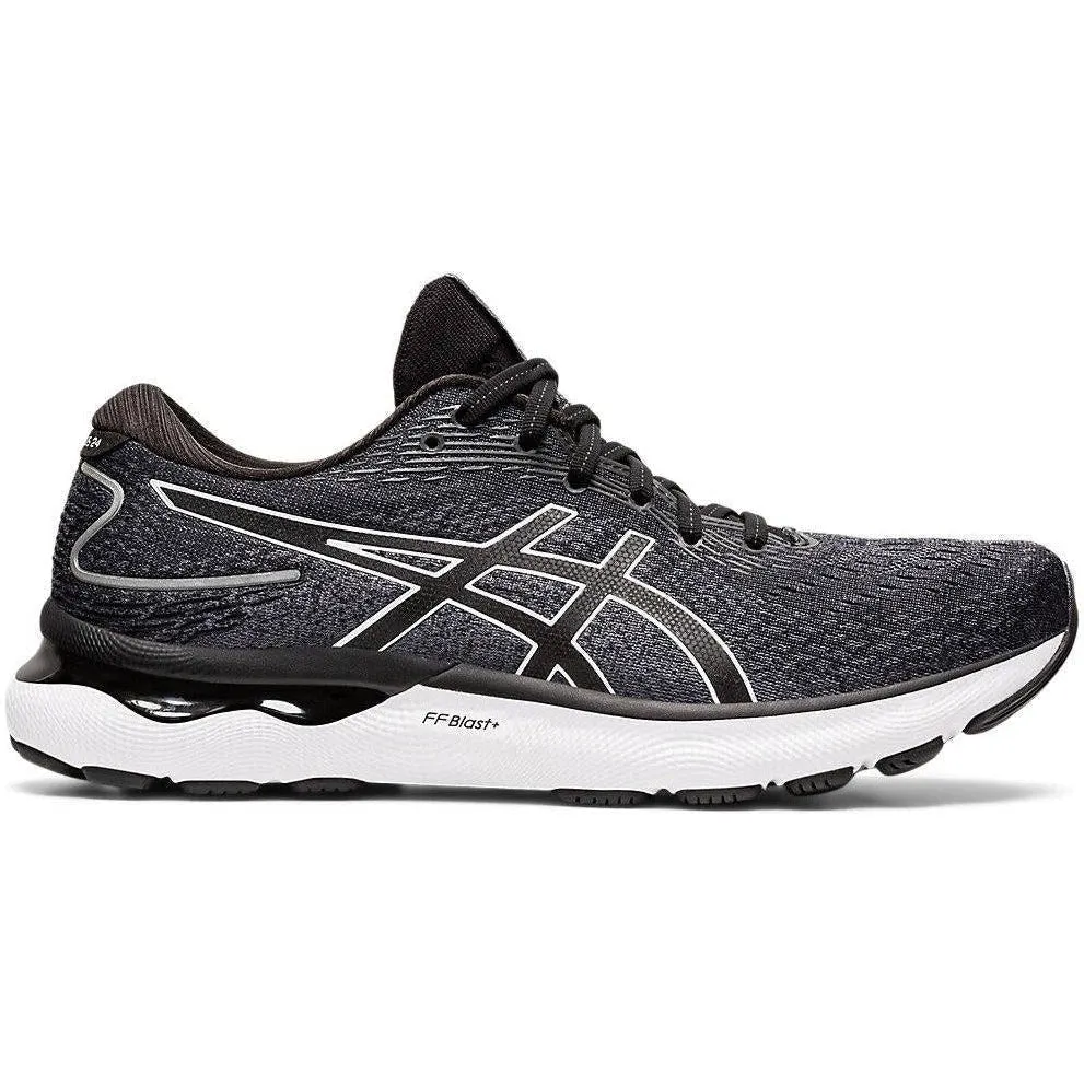 Men's Asics Gel-Nimbus 24, Black/White, 8.5 D Medium