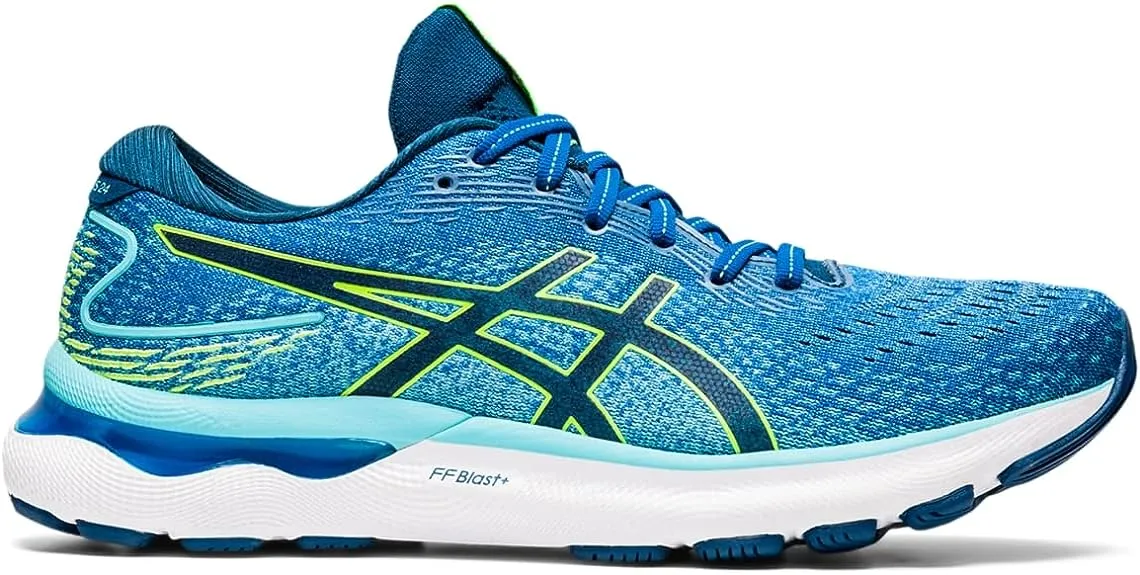 Men's Asics Gel-Nimbus 24, Lake Drive/Hazard Green, 12.5 2E Wide