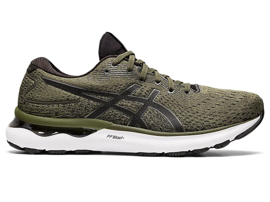 Men's Asics Gel-Nimbus 24, Olive Canvas/Gunmetal, 10.5 D Medium