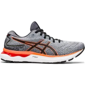 Men's Asics Gel-Nimbus 24, Sheet Rock/Shocking Orange, 10.5 2E Wide