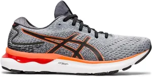 Men's Asics Gel-Nimbus 24, Sheet Rock/Shocking Orange, 7 D Medium