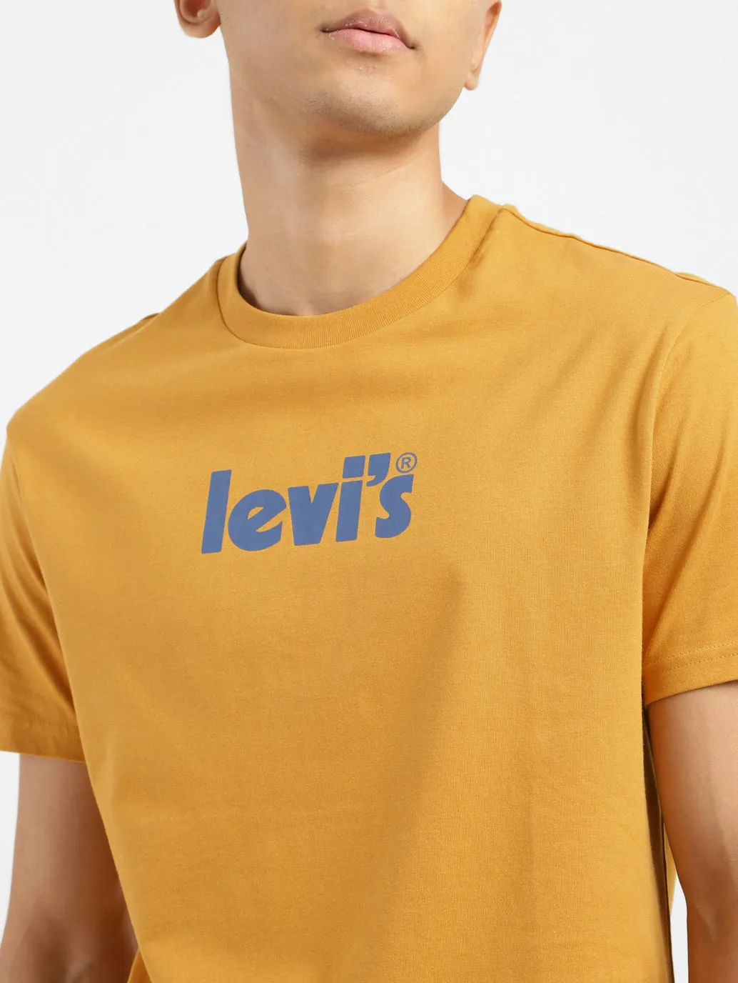 Men's Brand Logo Round Neck T-shirt