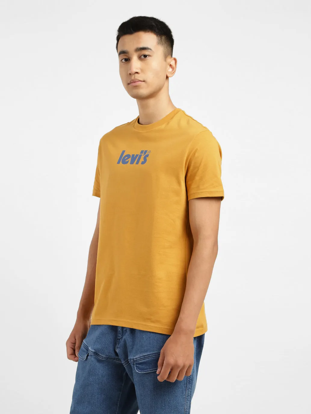 Men's Brand Logo Round Neck T-shirt