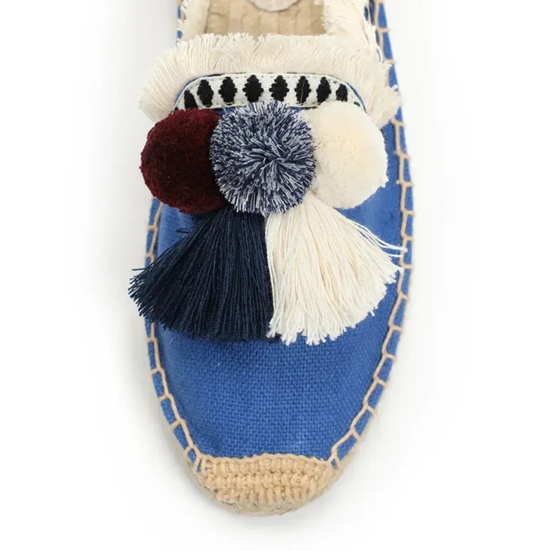 Merendy SofIan Espadrilles Low-Heel Fuzzy Mules