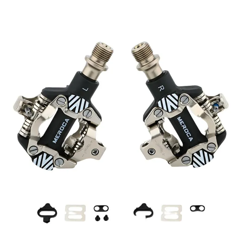 MEROCA MTB Automatic Pedal Cycling Clipless SPD Sealed Bearings Anti-slip Bicycle Pedal Self-locking Mountain Bike Cliple Pedals