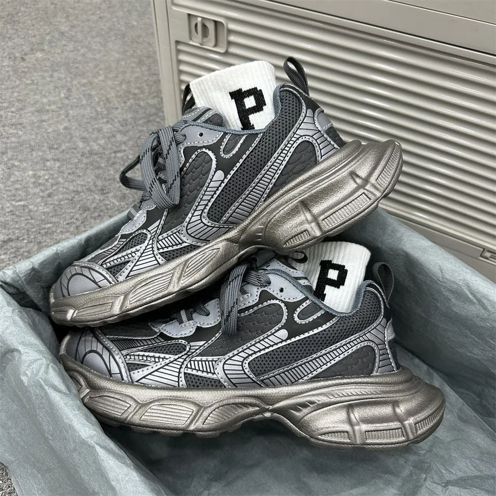 Metal Platform Heightened Dad Sneakers