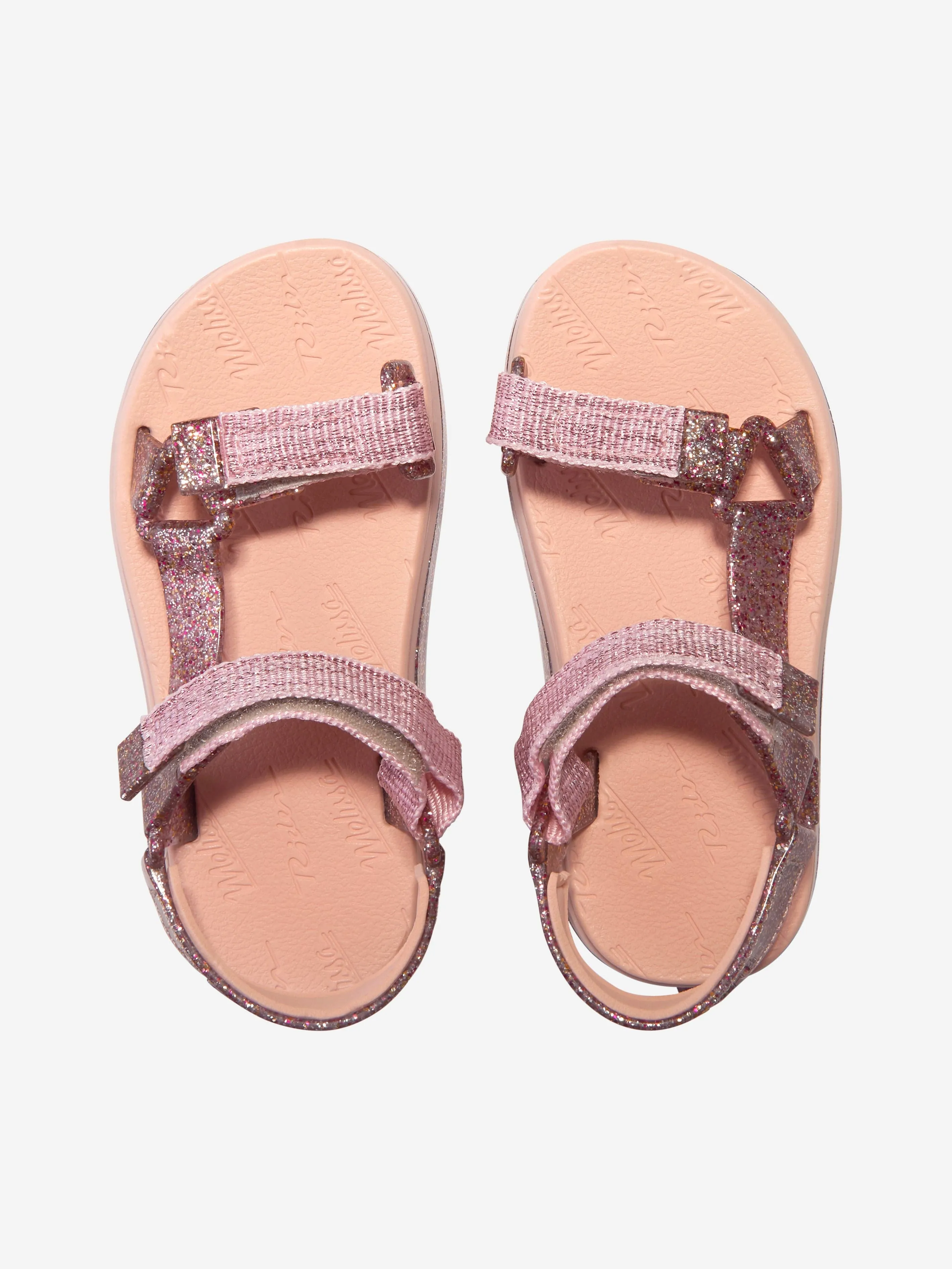 Mini Melissa Girls Rider Papete Glitter Jelly Sandals