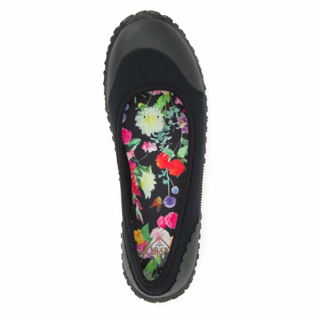 Muck Footwear Women MUCKSTER II FLAT BLACK/NIGHTFLORALPRINT