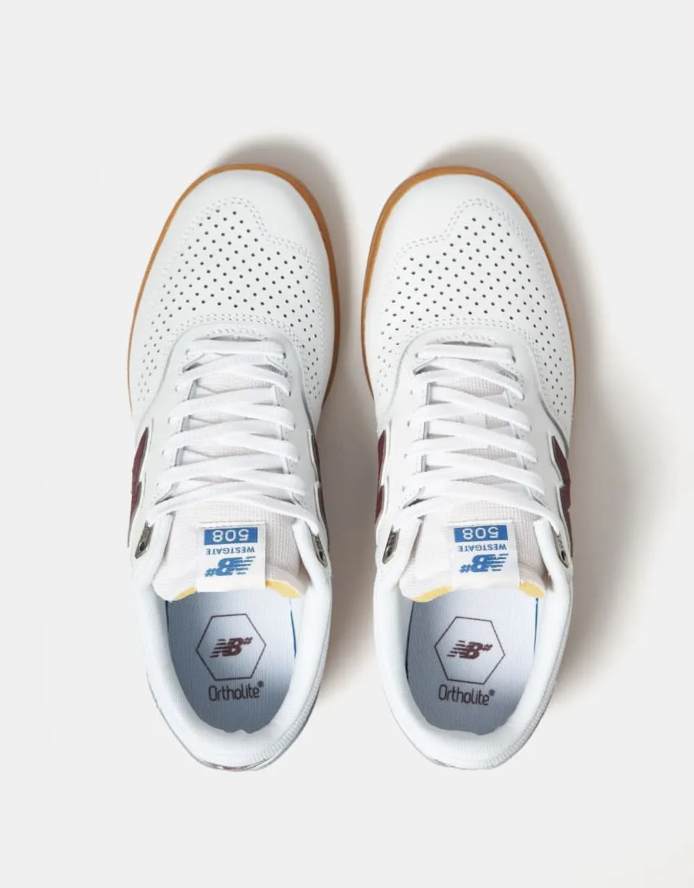 New Balance Numeric 508 Skate Shoes - White/Burgundy