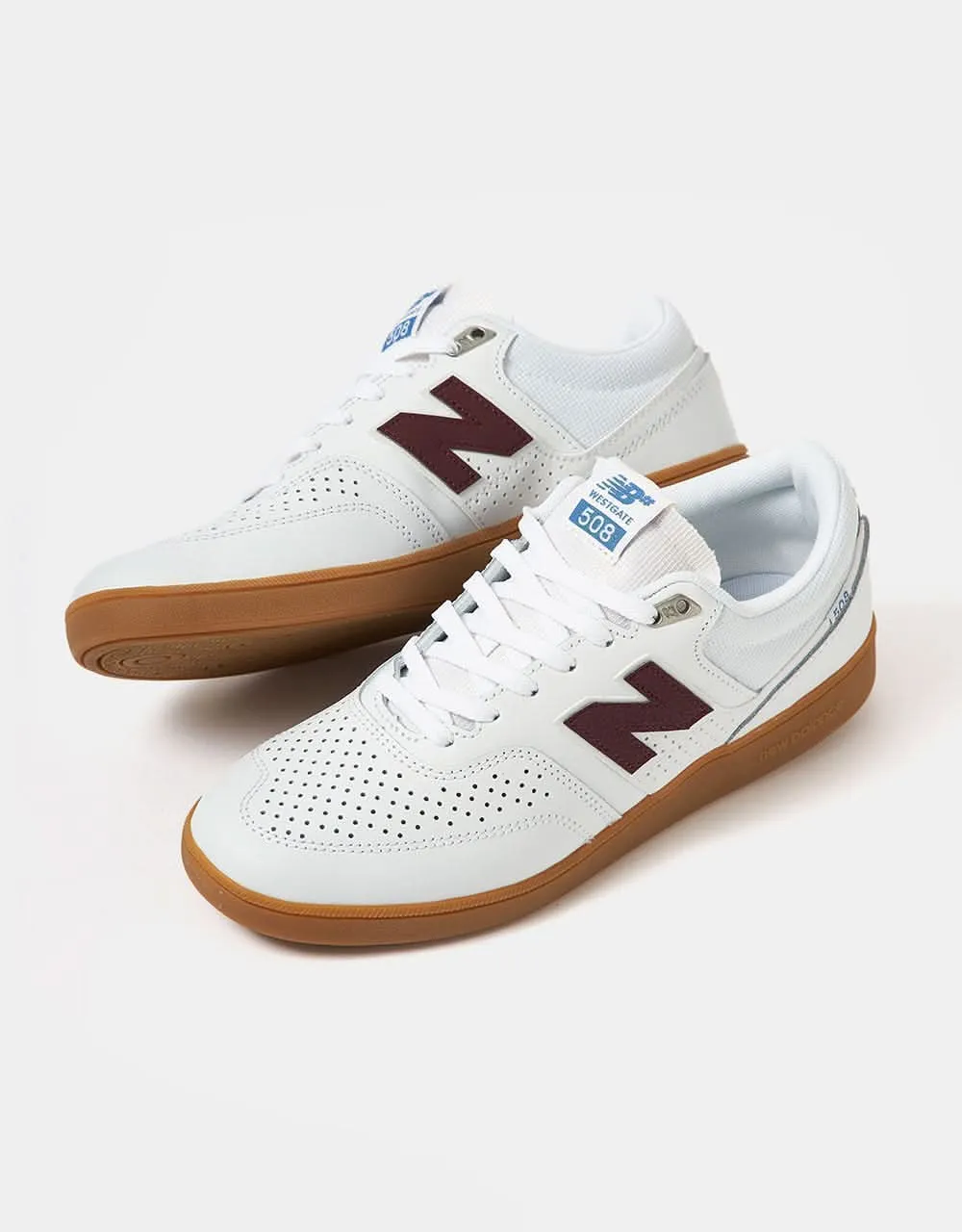 New Balance Numeric 508 Skate Shoes - White/Burgundy