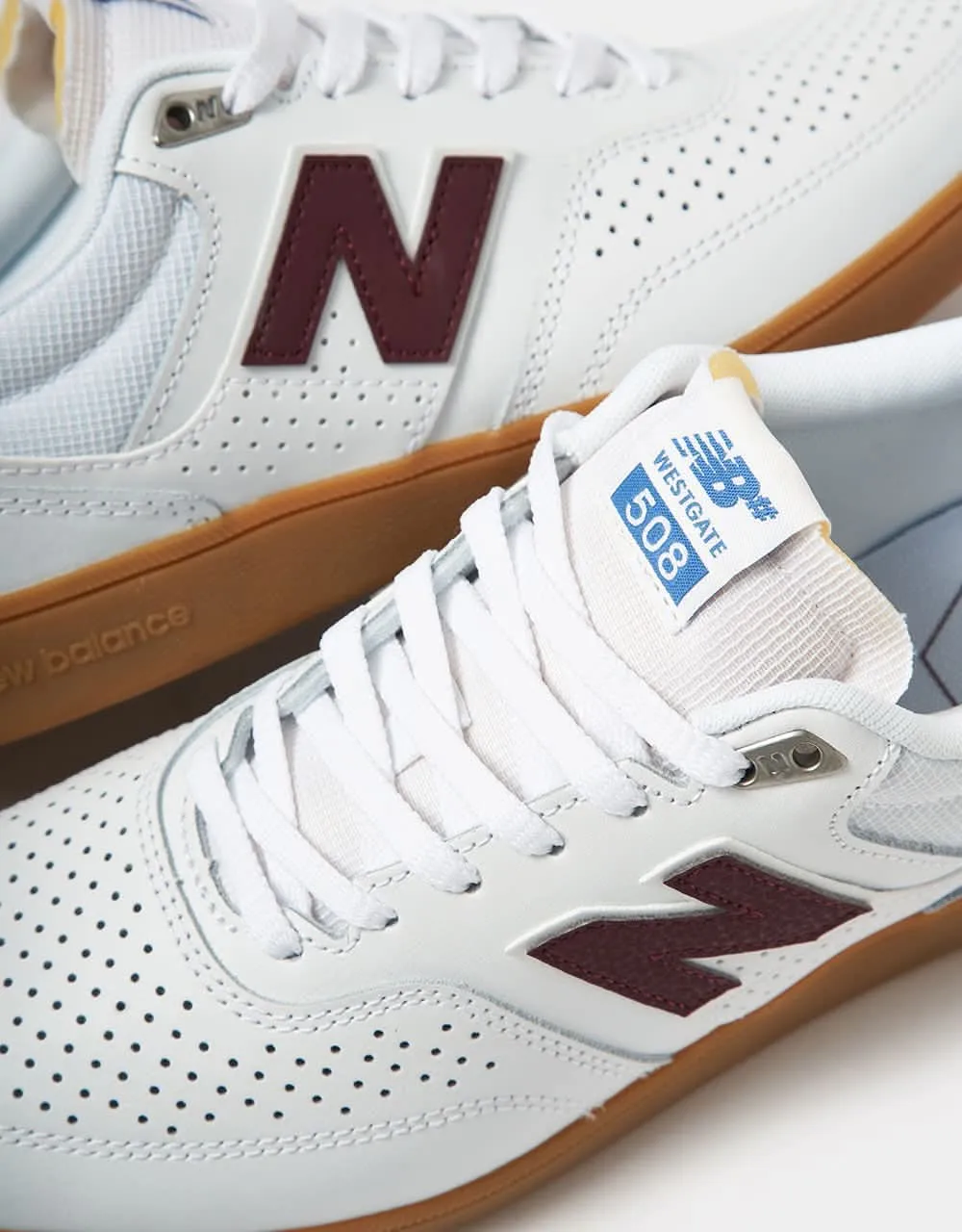 New Balance Numeric 508 Skate Shoes - White/Burgundy