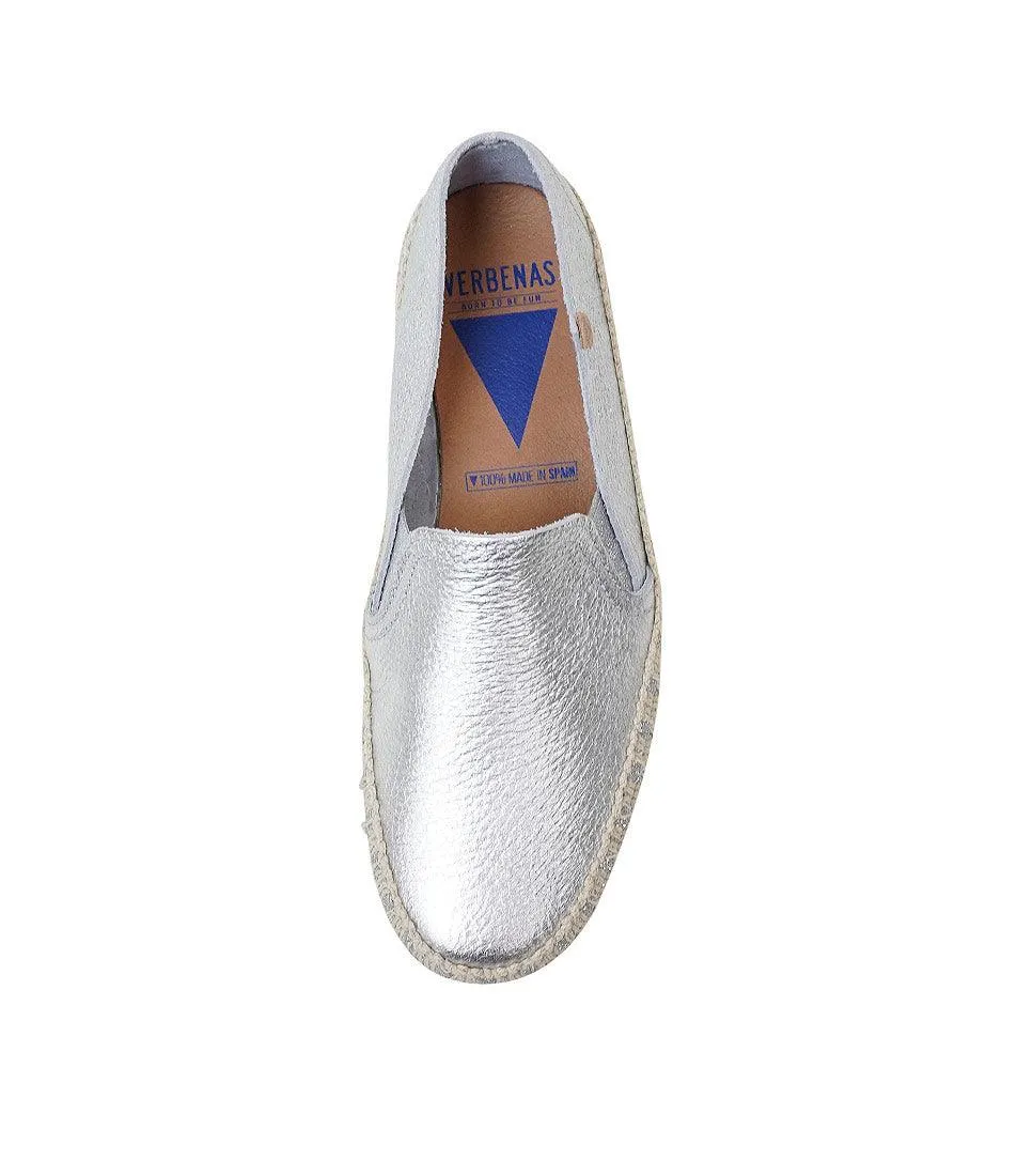 Nuria Silver Leather Espadrilles