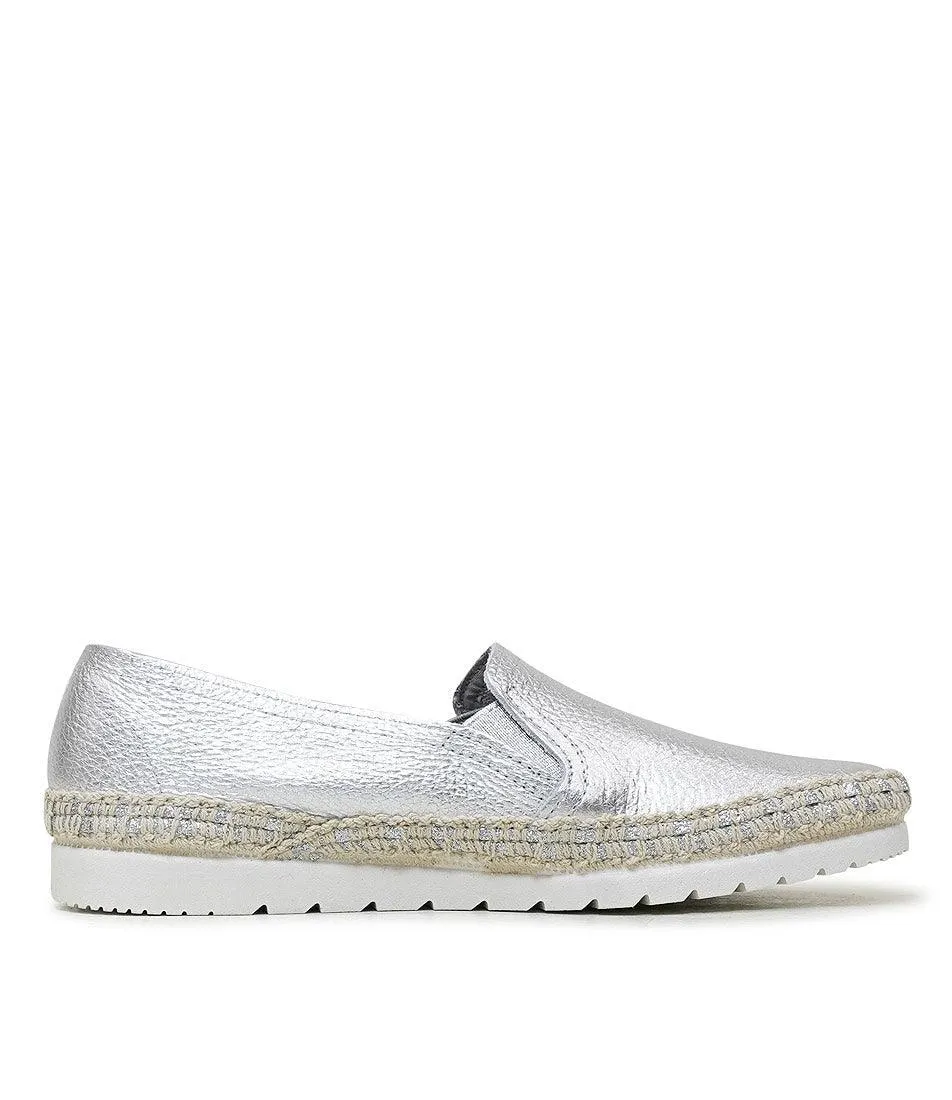 Nuria Silver Leather Espadrilles