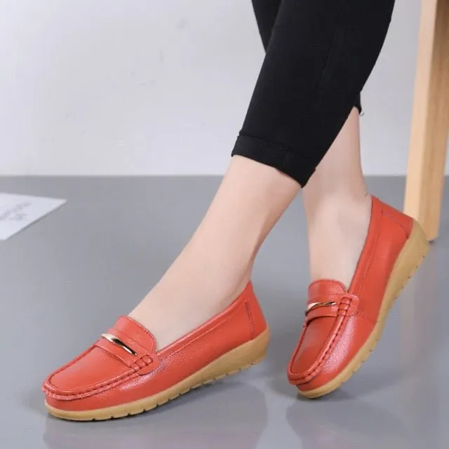 OLOME Lovely Leather Loafer Shoes