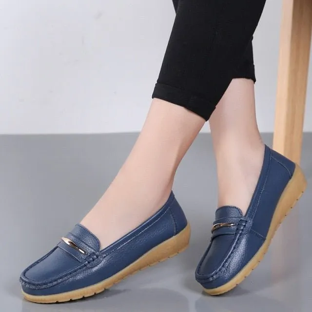 OLOME Lovely Leather Loafer Shoes