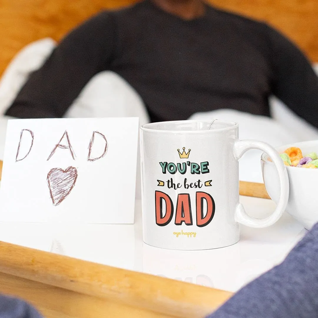 Oye Happy - Best Dad Gift Combo(Magnet, Mug and Cushion) - Best Gift for Father on Birthday/Father's Day