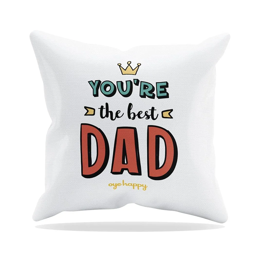 Oye Happy - Best Dad Gift Combo(Magnet, Mug and Cushion) - Best Gift for Father on Birthday/Father's Day