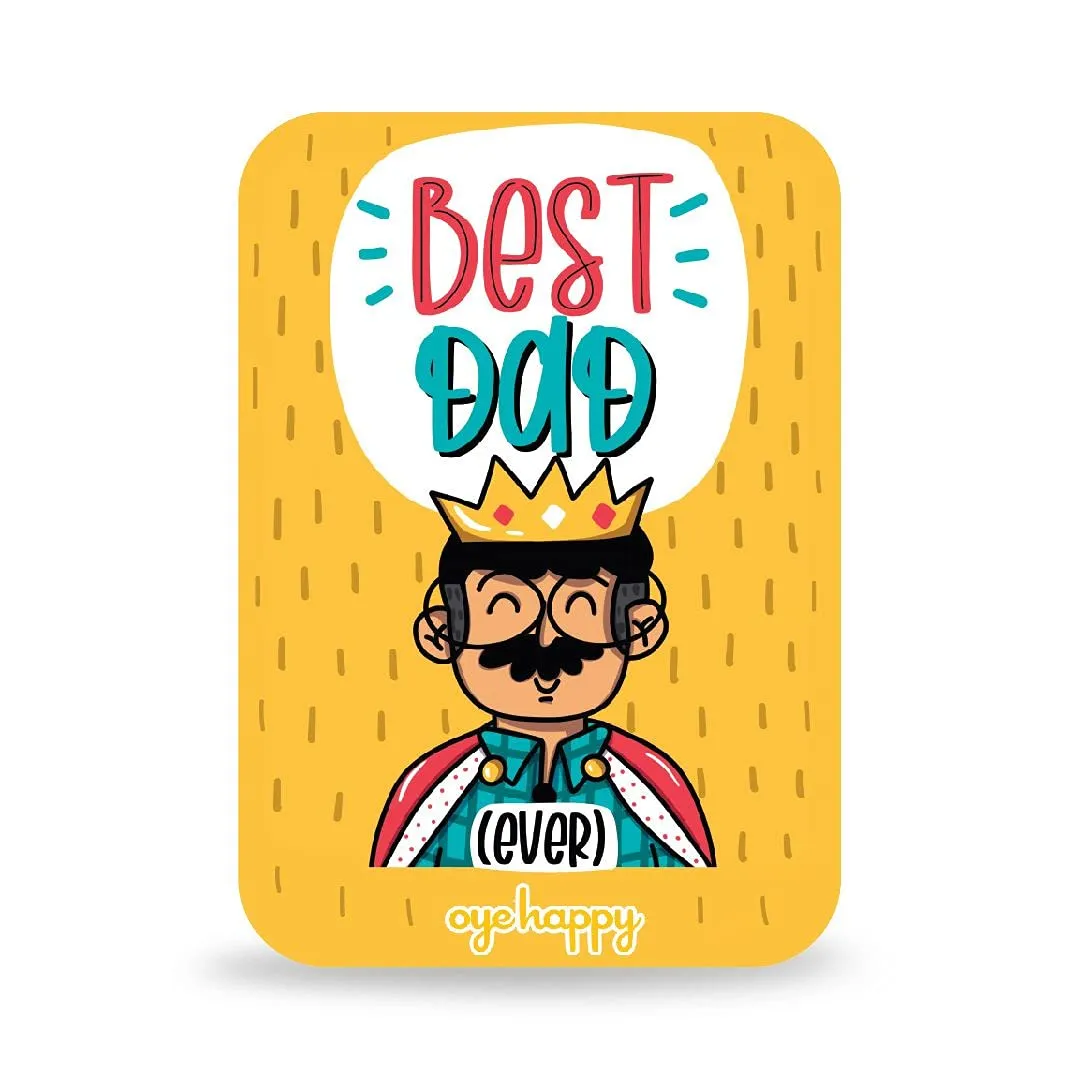 Oye Happy - Best Dad Gift Combo(Magnet, Mug and Cushion) - Best Gift for Father on Birthday/Father's Day