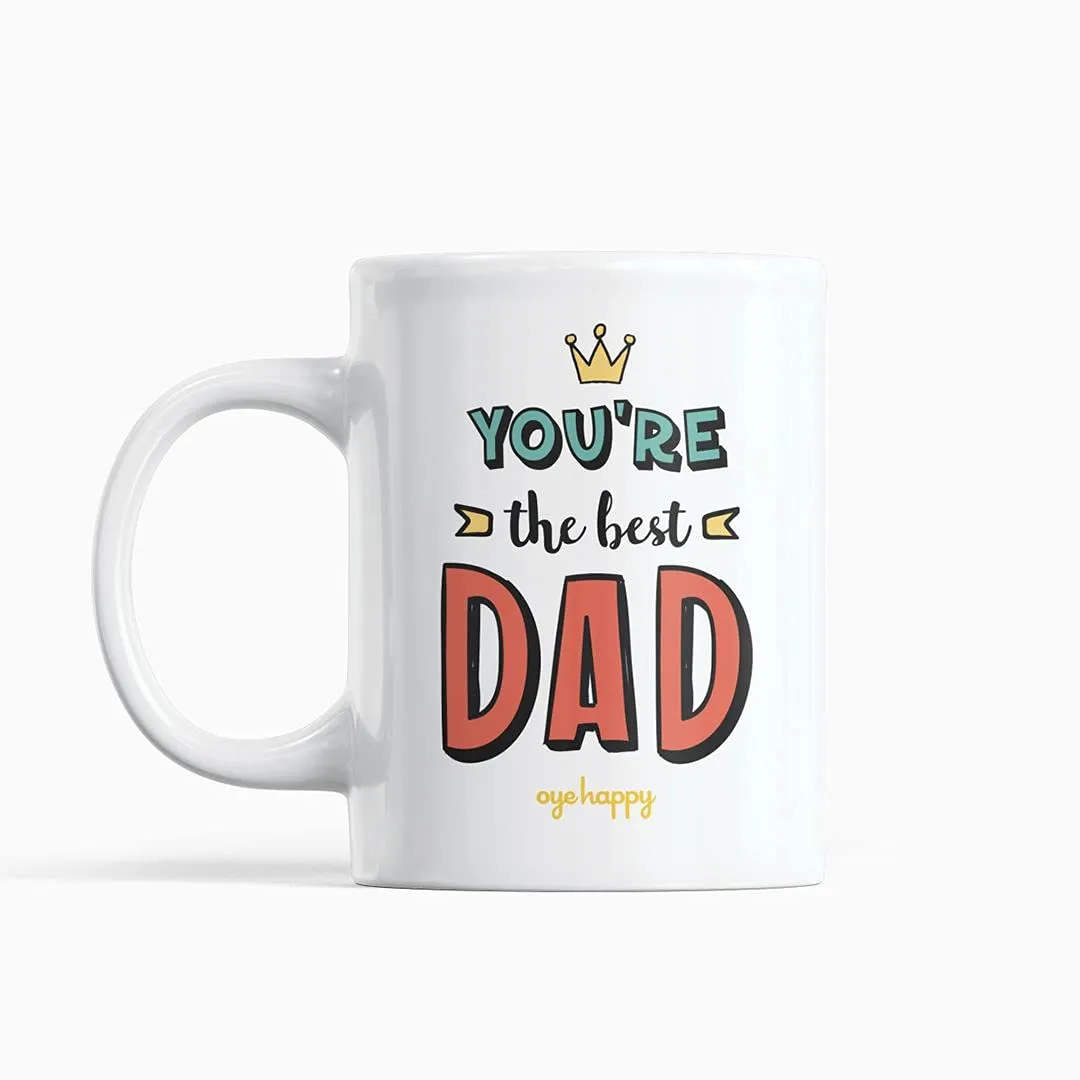 Oye Happy - Best Dad Gift Combo(Magnet, Mug and Cushion) - Best Gift for Father on Birthday/Father's Day