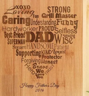 Personalized Dad Fathers Day Recipe Engraved Cutting Board From Daughter to Daddy Gift Papa PawPaw Best Dad New First Dad Birthday Present