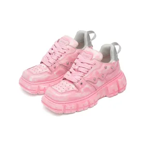 Pink Glossy Butterfly Board Shoes