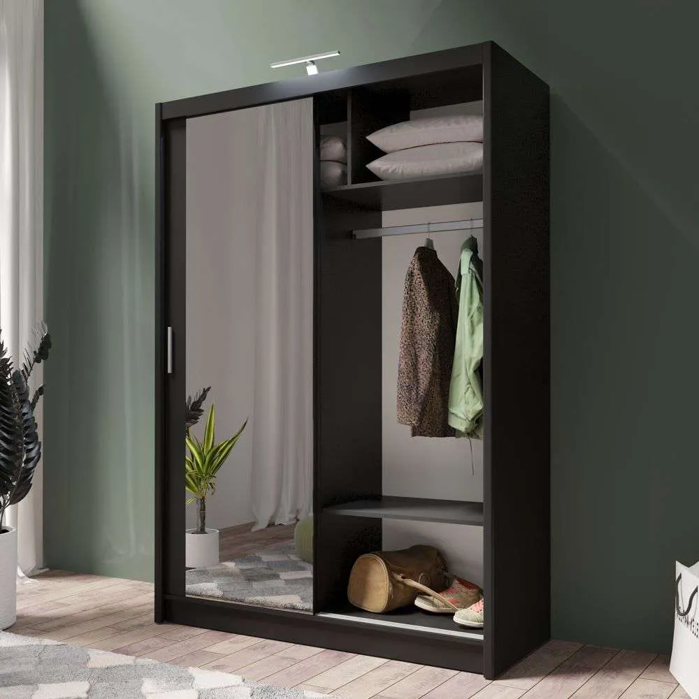 Piper 150cm Sliding Door Wardrobe Black