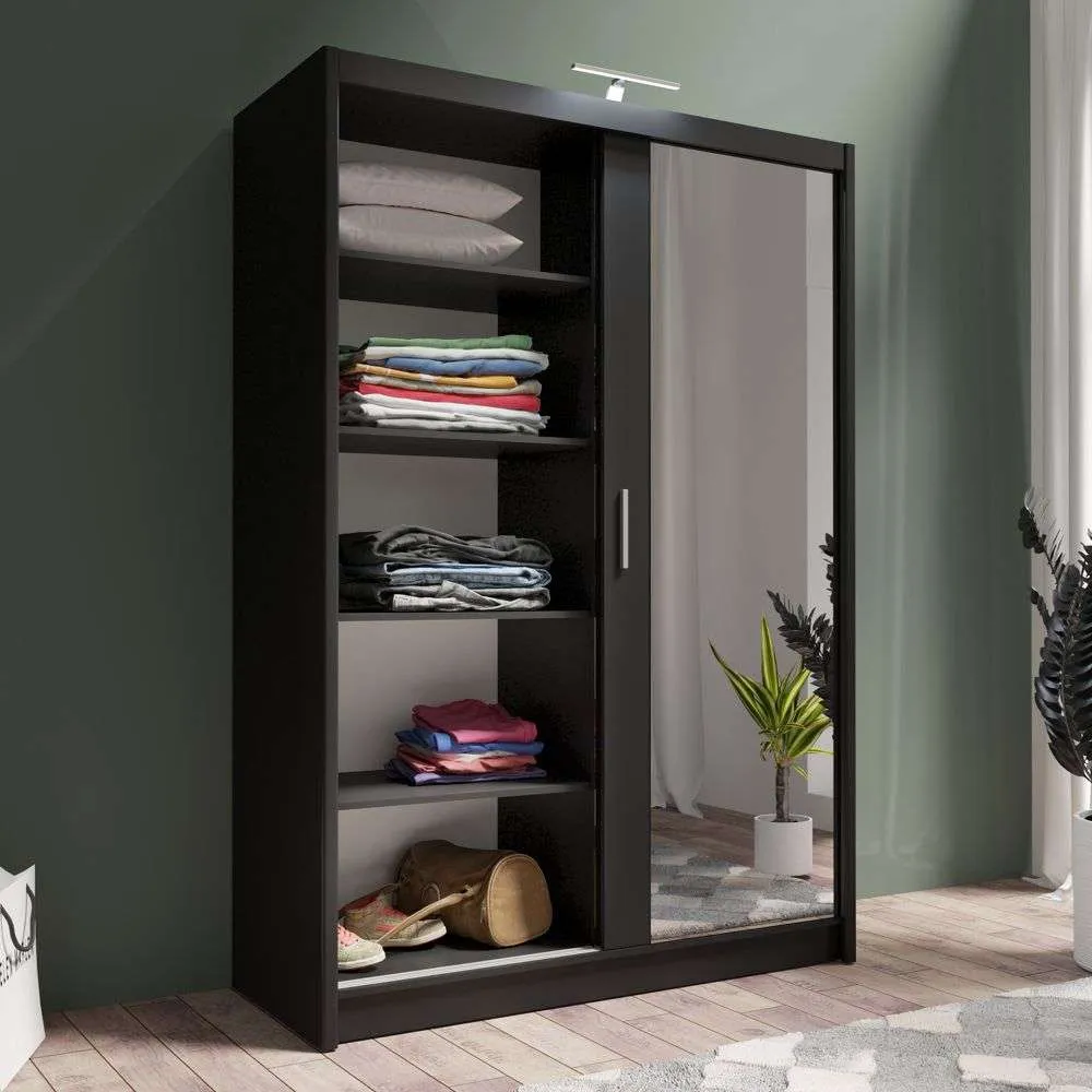 Piper 150cm Sliding Door Wardrobe Black