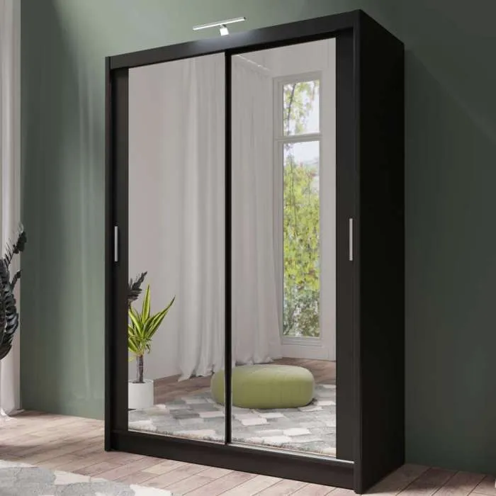 Piper 150cm Sliding Door Wardrobe Black