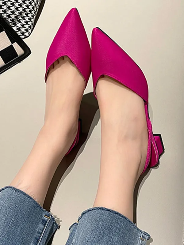 Pointed-Toe Split-Joint Sling Shoes Pumps Sandals