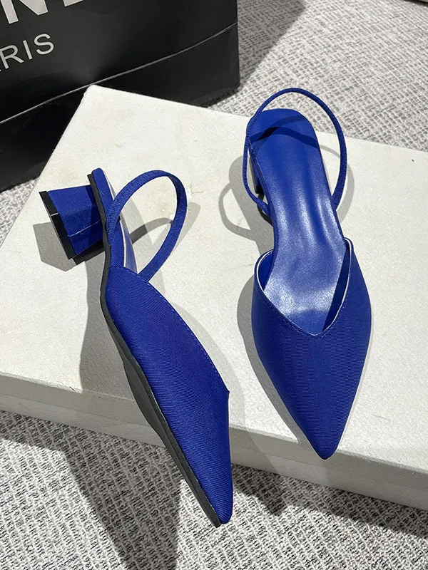 Pointed-Toe Split-Joint Sling Shoes Pumps Sandals