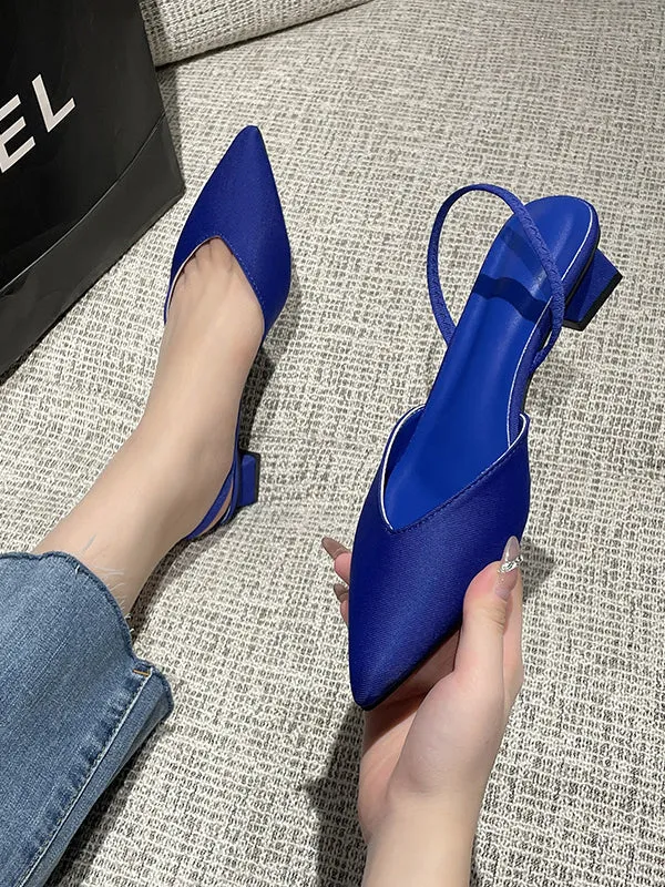 Pointed-Toe Split-Joint Sling Shoes Pumps Sandals