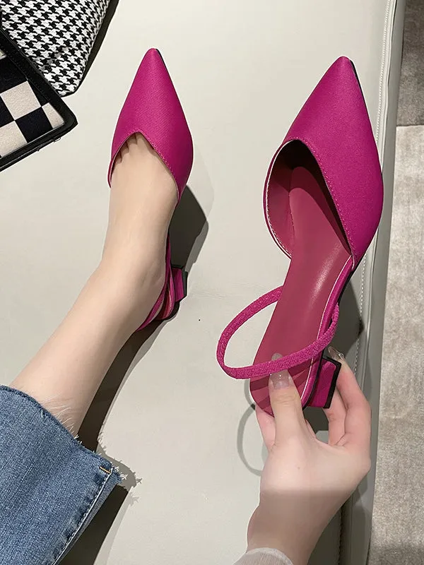 Pointed-Toe Split-Joint Sling Shoes Pumps Sandals