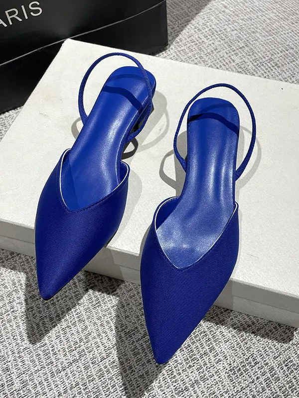 Pointed-Toe Split-Joint Sling Shoes Pumps Sandals