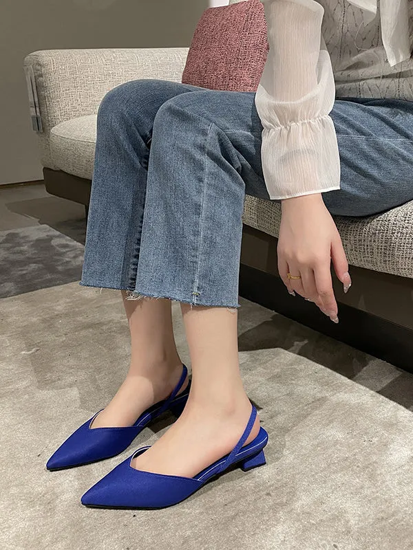 Pointed-Toe Split-Joint Sling Shoes Pumps Sandals