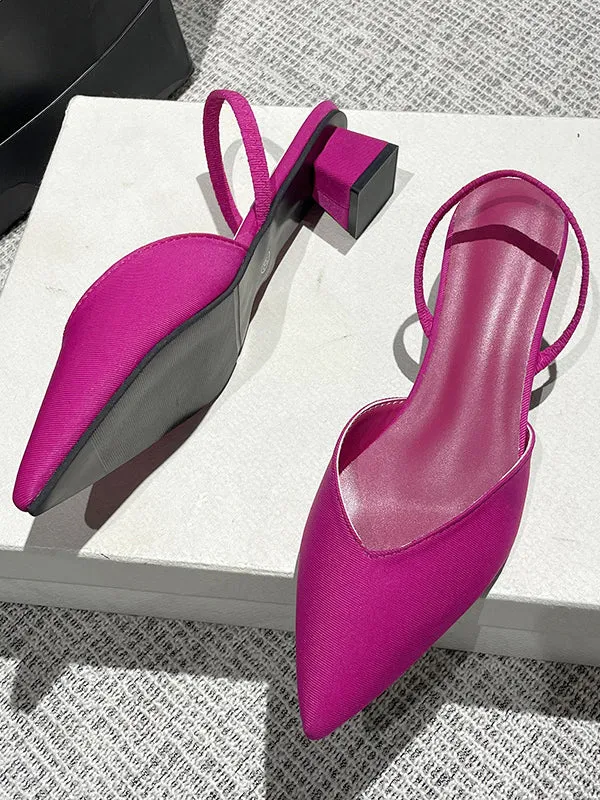 Pointed-Toe Split-Joint Sling Shoes Pumps Sandals