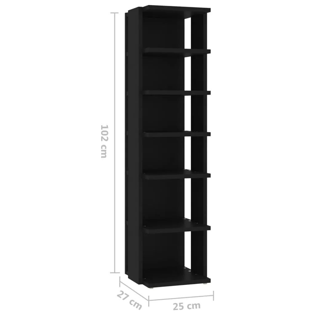 Shoe Cabinets 2 pcs Black 25x27x102 cm