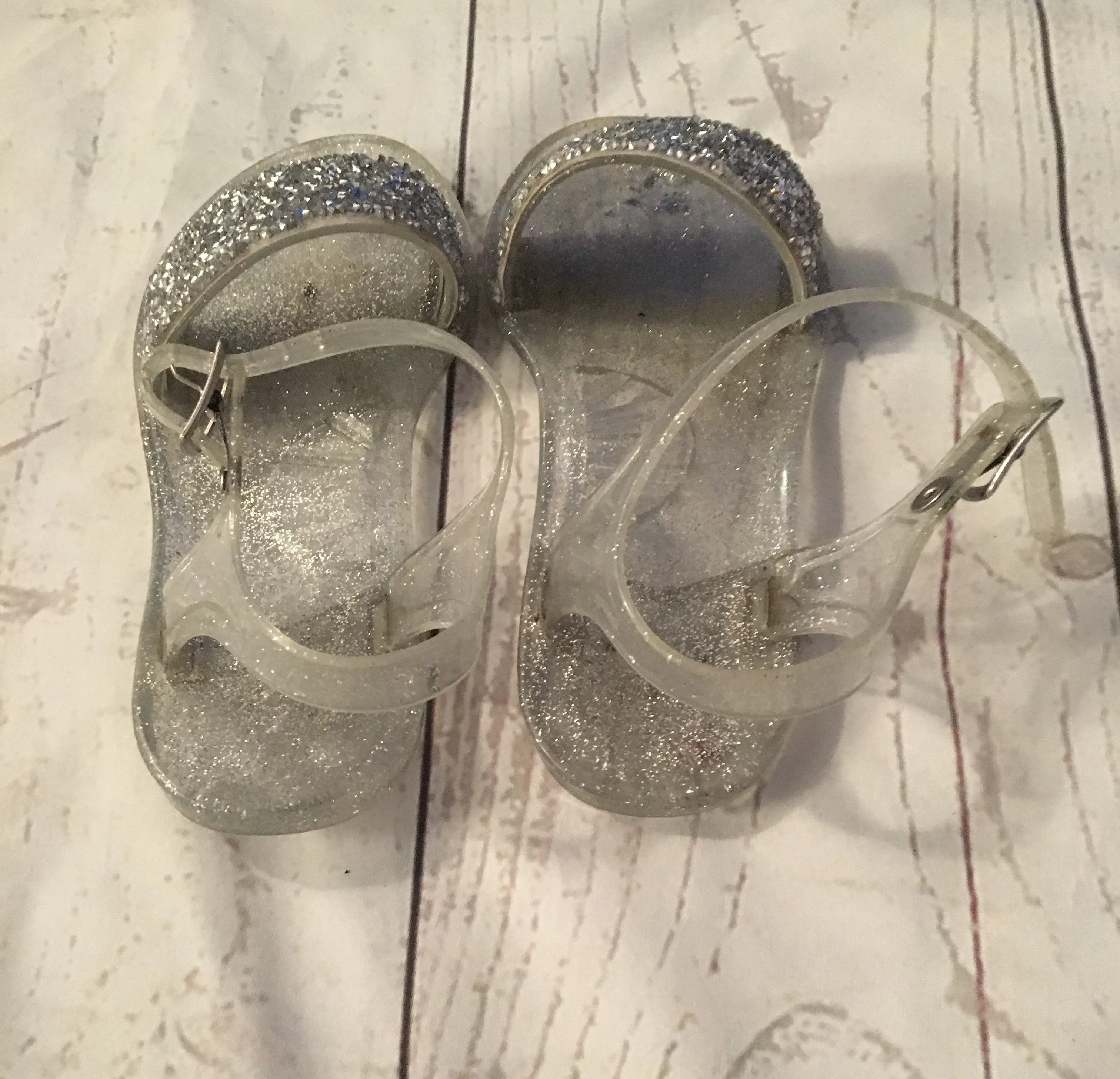 Size 1 Glitter Jelly Sandals