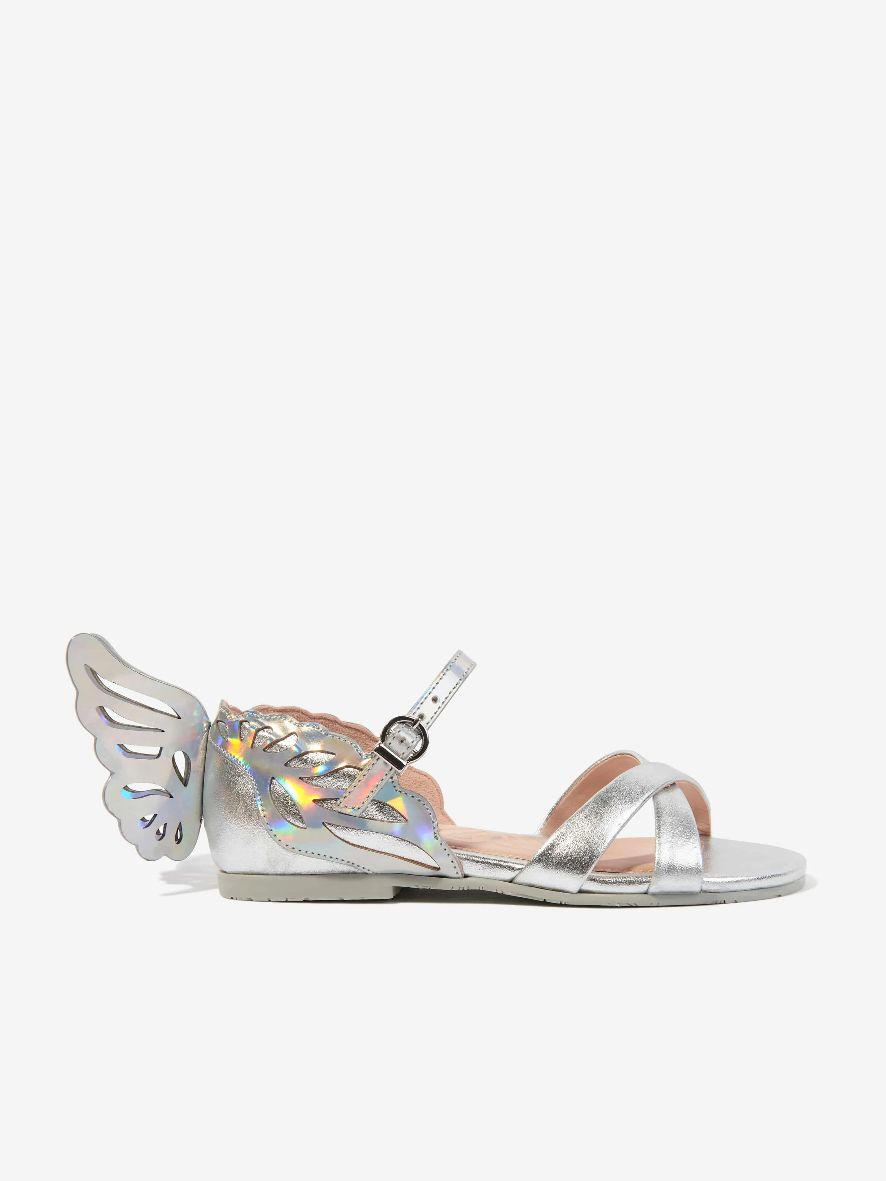 Sophia Webster Girls Leather Heavenly Sandals in Silver