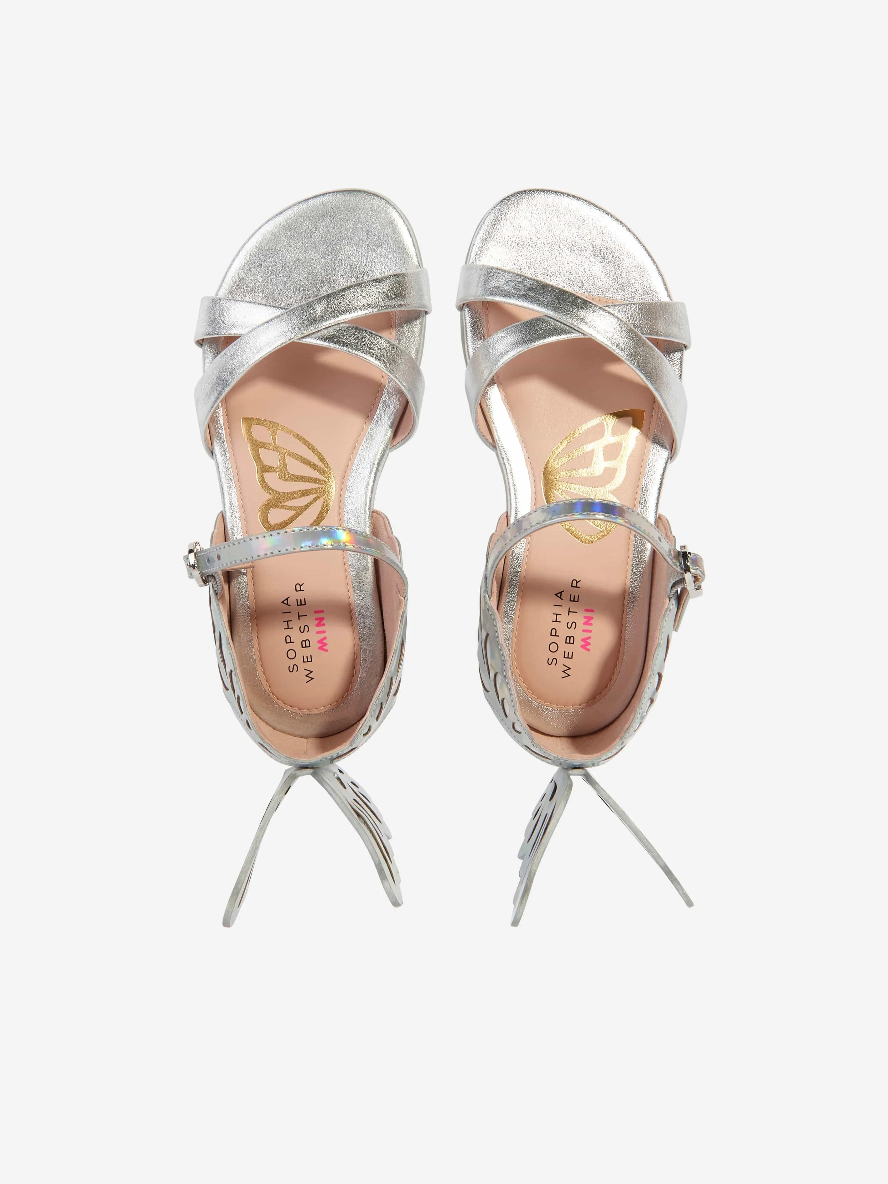 Sophia Webster Girls Leather Heavenly Sandals in Silver