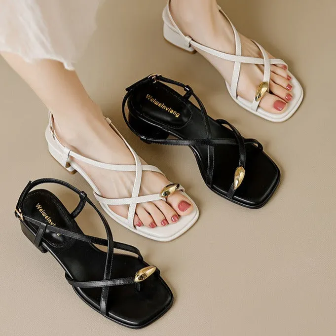 Summer Low Block Heel Sandal