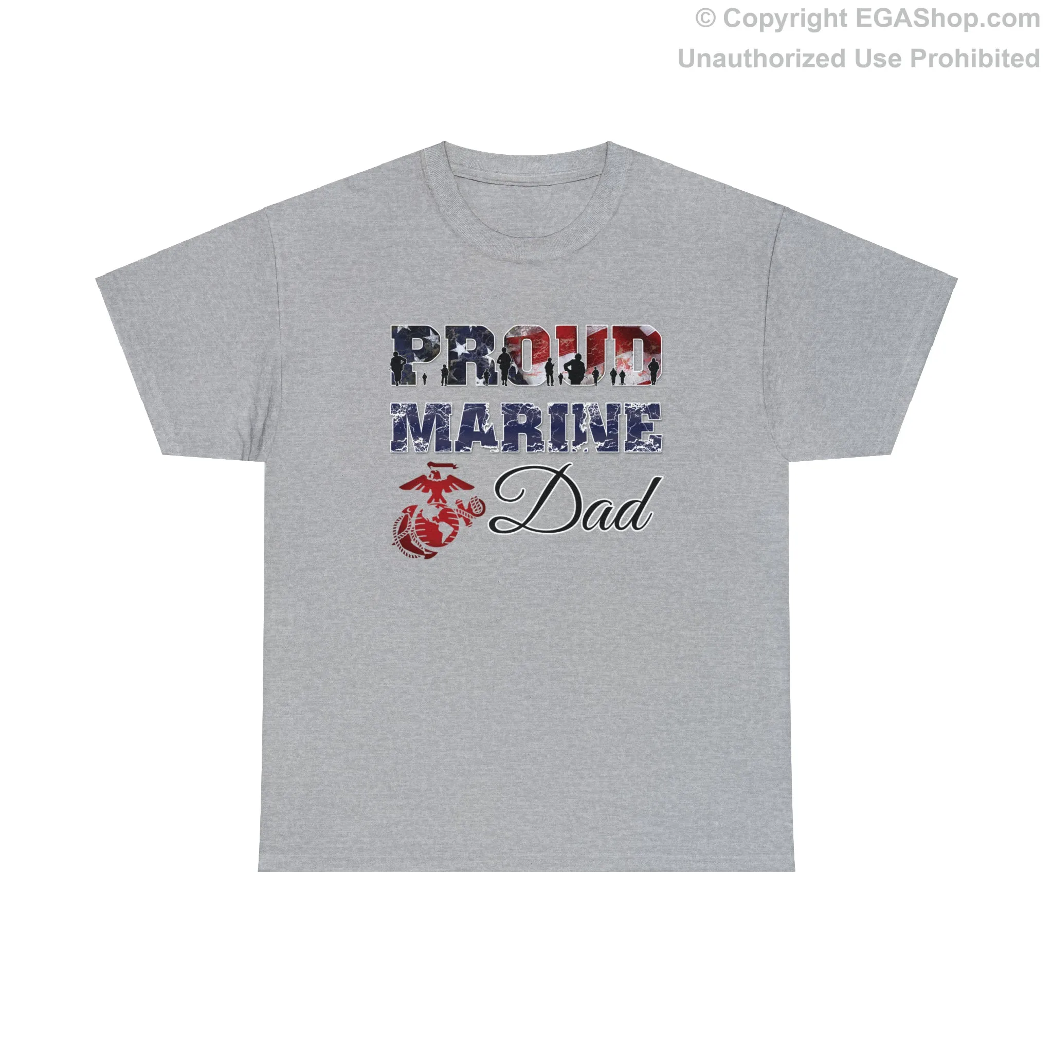 T-Shirt Proud Marine Dad (Your Choice of Colors)