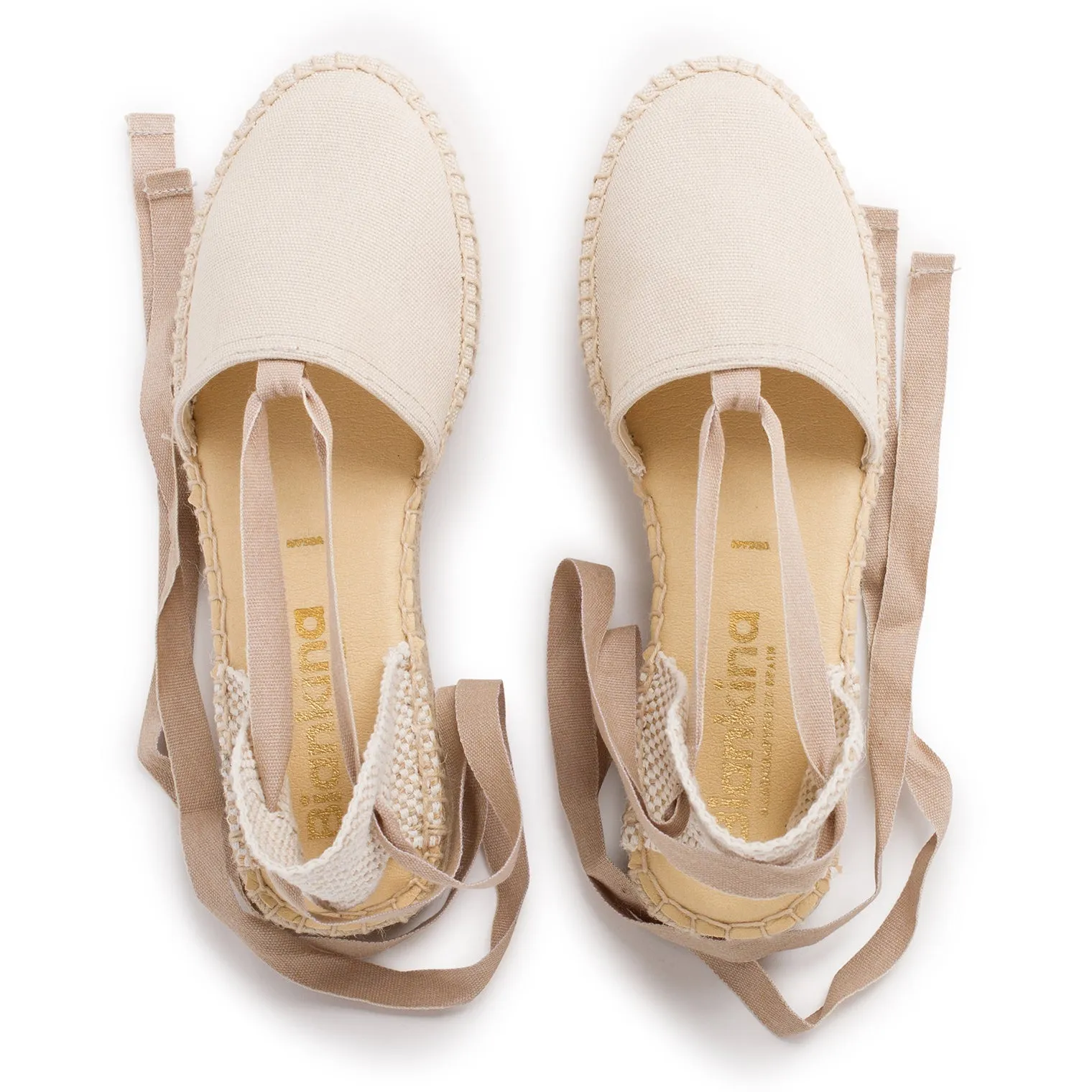 Tamarita Eco Canvas Vegan Espadrille Wedges - Beige Tan