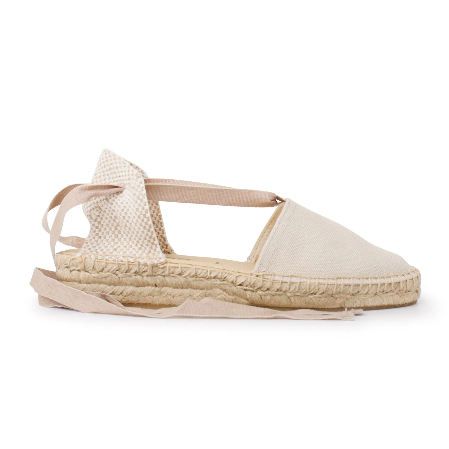 Tamarita Eco Canvas Vegan Espadrille Wedges - Beige Tan