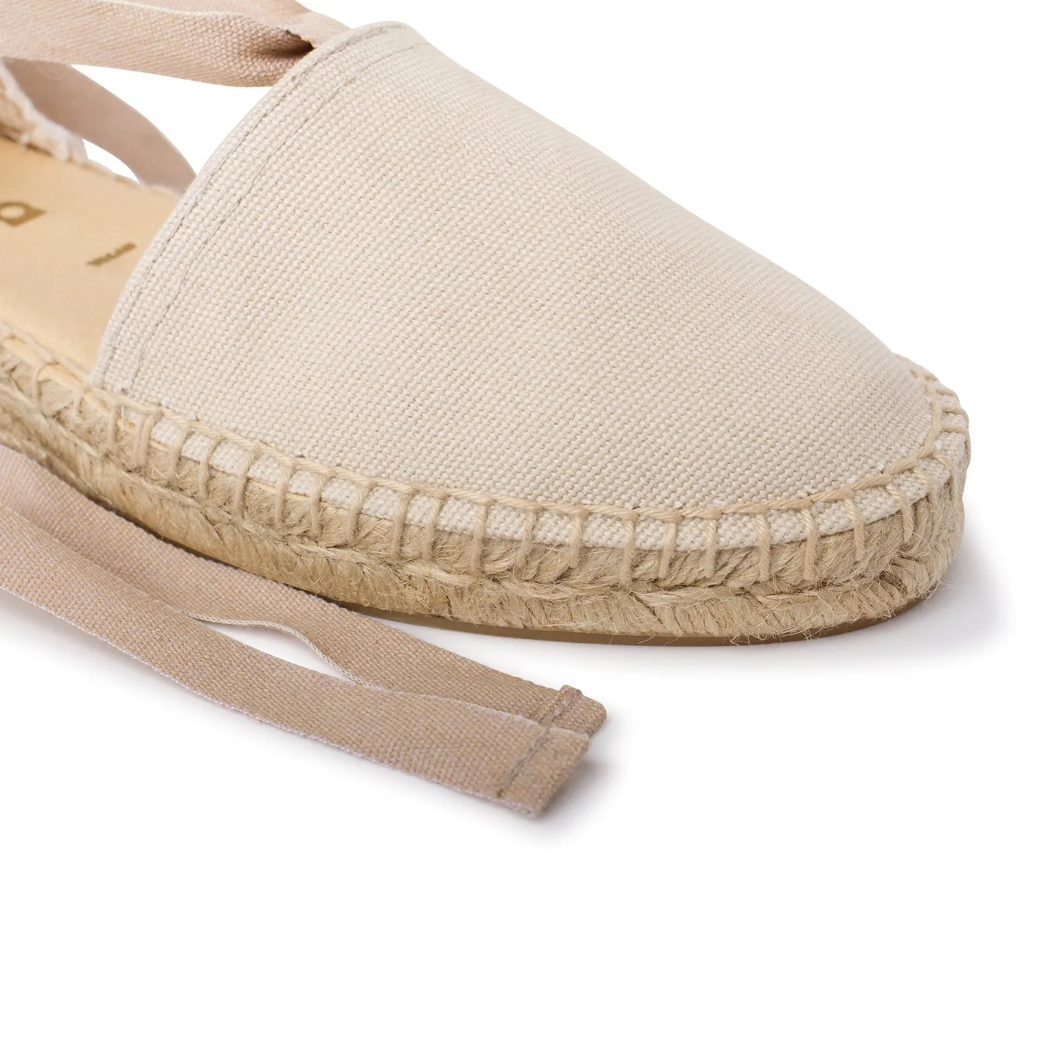 Tamarita Eco Canvas Vegan Espadrille Wedges - Beige Tan