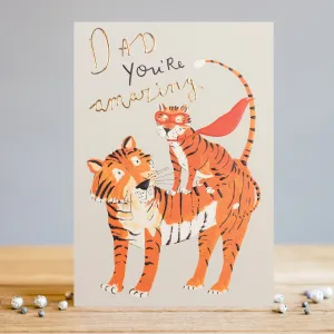 TS051 Birthday Card - Dad Tigers