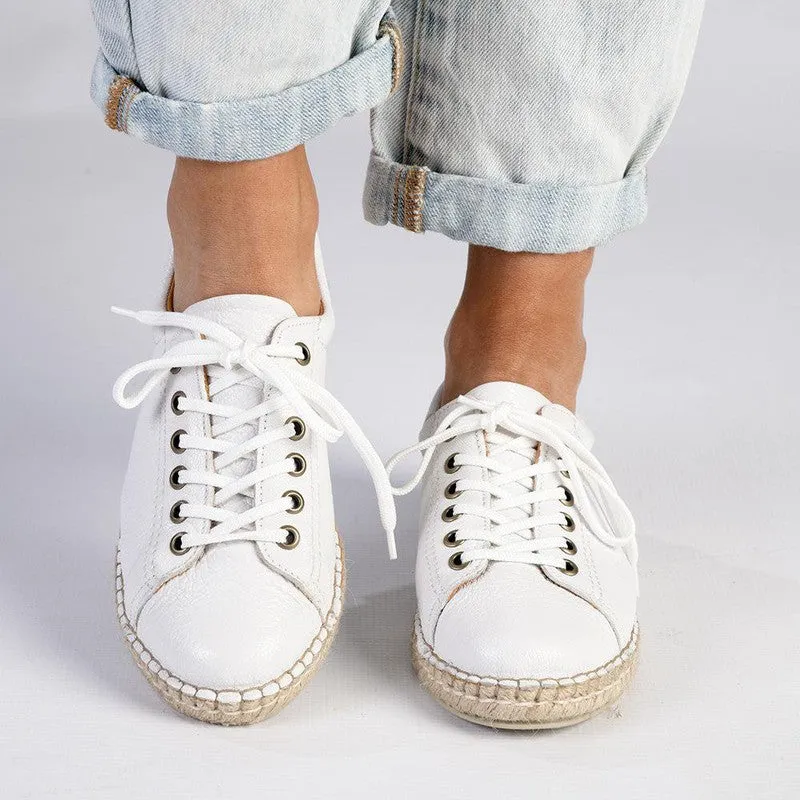 Tsonga Yebo Leather Espadrille Sneaker - White Cayak