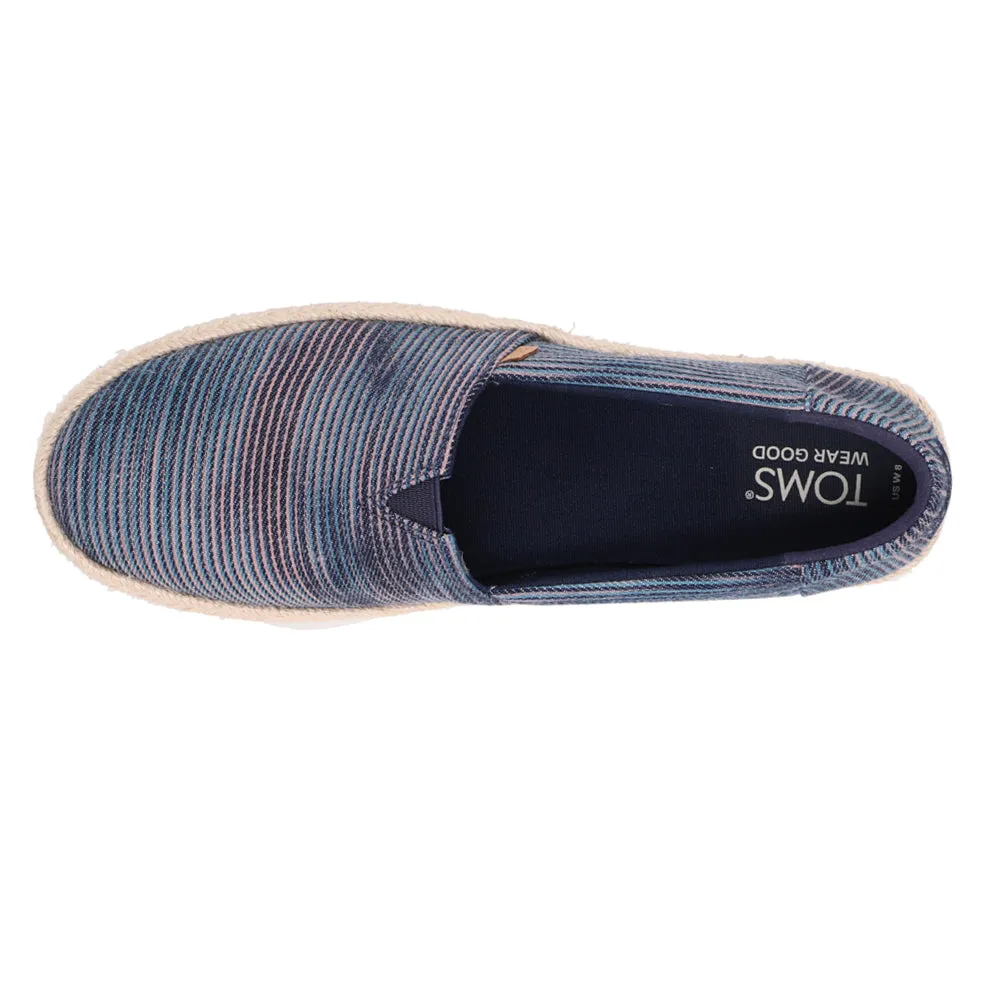 Valencia Denim Slip On Plaform Espadrille Flats