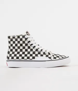 Vans AV Classic High Checkerboard Shoes - Black / White