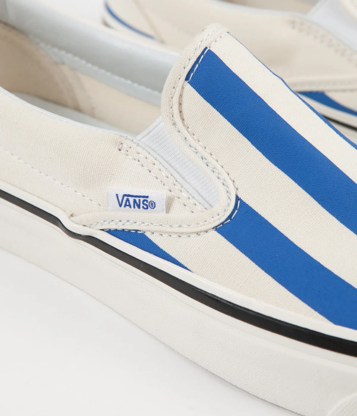 Vans Classic Slip-On 98 DX Anaheim Factory Shoes - OG White / OG Blue / Big Stripes