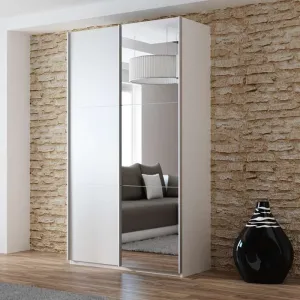 VIGO 120cm Sliding Door Wardrobe White Mirror